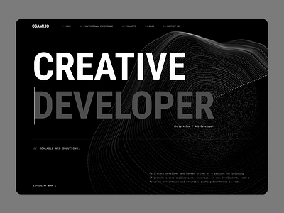 Web Hero for Developer Portfolio design developer software uxdesign web webdesign