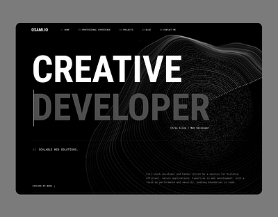 Web Hero for Developer Portfolio design developer software uxdesign web webdesign