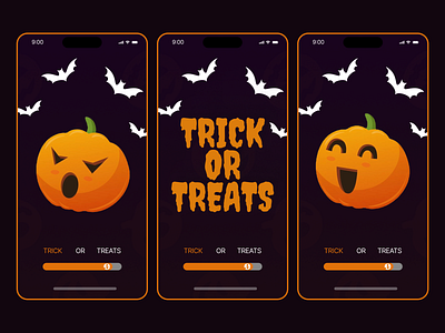 Hallowen App Trick or Treat 3d animation branding graphic design logo motion graphics ui ux webdesign