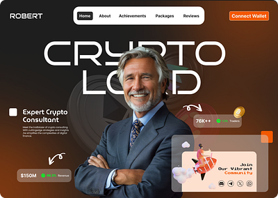 Web 3 Crypto Consultant Portfolio | Landing Page bitcoin branding client work consultancy consultant crypto etherum landing page polkadot portfolio solana trader ui web3