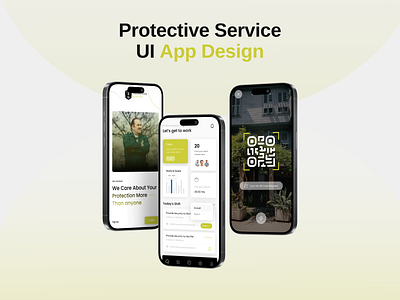 Protective Service Security Application UI Design 3d animation app branding design graphic design illustration logo ui ui app user interface uxui vector website desing