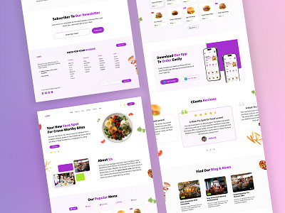 Concept Food Ordering Website food website framer landing page restaurant landing page theme forest ui web design web flow web template