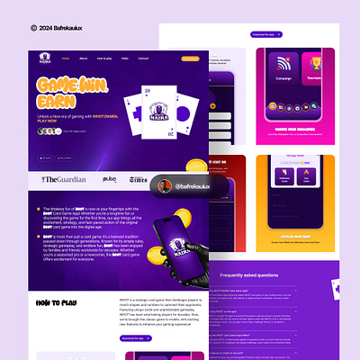 Whot 2 Naira Game Landing Page Website branding game landing page product design ui uiux