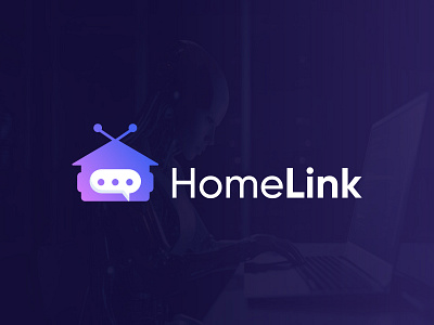 HomeLink Logo design - Ai Logo - Robotic Logo - Home Logo - link ai logo apps logo branding branding design design home logo icon illustration link logo logo logo design logo idea logo maker logos minimal logo modern logo monogram logo robotic logo software logo tech logo