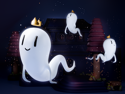 Spooky Cute Ghost 3d character ghost spooky