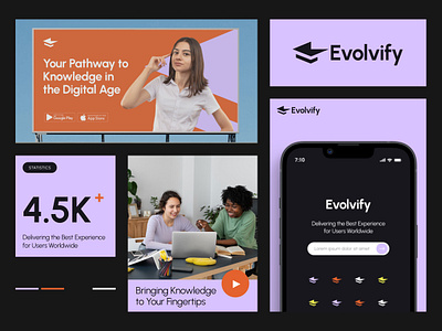 Evolvify - Branding branding design colors e learning education graphic design learning logo design poster design social media