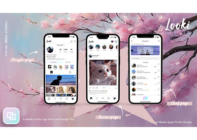 Looki Social Media App UI/UX design app ui facebook ui instagram ui profile social media app ui ui uiux