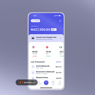 Changer - Fintech Payment App UI design fintech moneyapp payment product design send tech ui ux