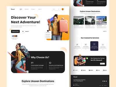 Travel Agency Web Landing Page ✨ landing page design mobile app design product design travel agency travel agency ui travel agency ui design travel agency web design travel agency website design ui ui design ui design trends uiux design user experience user research ux ux design web design website design