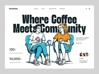 Brewhub - Web design best web design best web design agency coffee website creative agency creative header creative landing page creative website illustration website productlanding ui uiux usercentereddesign ux web design web design agency