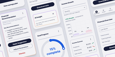 WealthWise - UI Components components design fintech mobile design product design ui ui design ux ux design