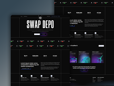 SWAPDEPO - Blockchain education & trading. blockchain branding clean design crypto design eshxn figma graphic design home page hosting landing page swap depo ui ux website xnstudio