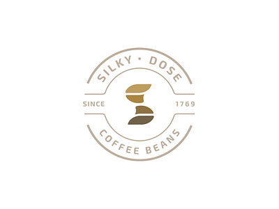 Silky Dose Logo Branding art beans branding brown coffee design dose graphic design identity illustration logo s vector