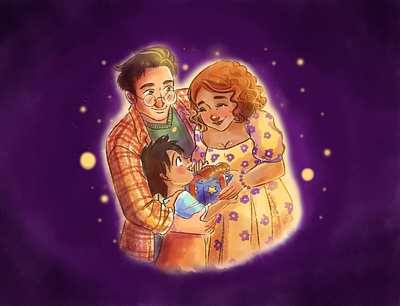 Presente commission digitalart family illustration