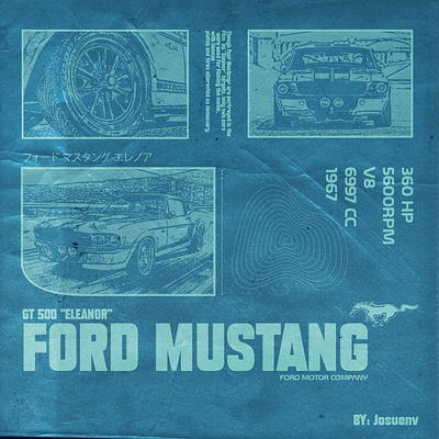 FORD MUSTANG GT500 "ELEANOR" 1967 animation design graphic design illustratiton logo