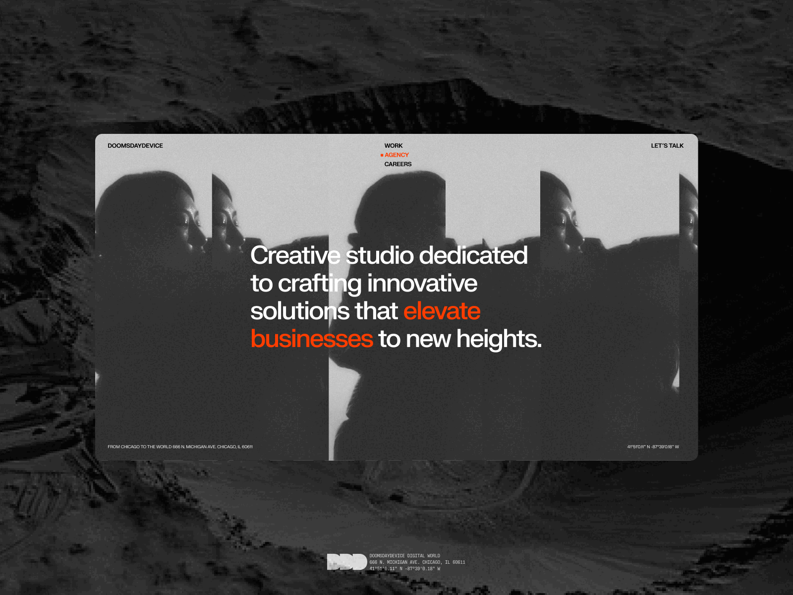 DOOMSDAYDEVICE - Exploration big type exploration hero layout photography typography ui ux web web design