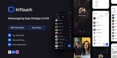 InTouch: Premium Messaging App UI Kit app figma intouch live call live chat messaging app messanger ui whatsapp