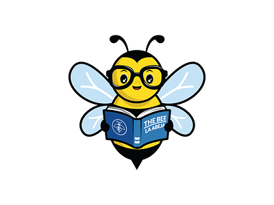 Bee a Reader bee book books bumble bee buzz cute elementary school glasses happy honey bee insect librarian library mascot read reader wings