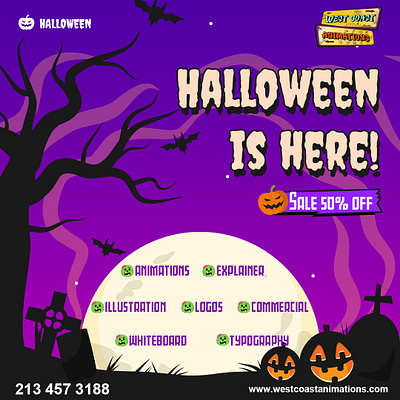 Halloween is Here – And So is Our Spooktacular 50% OFF Sale! animations branding explainer halloween westcoast animations