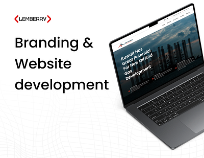 Oil and gas development company landing page & branding branding brochure development figma landing page logo mockups presentation ui website development