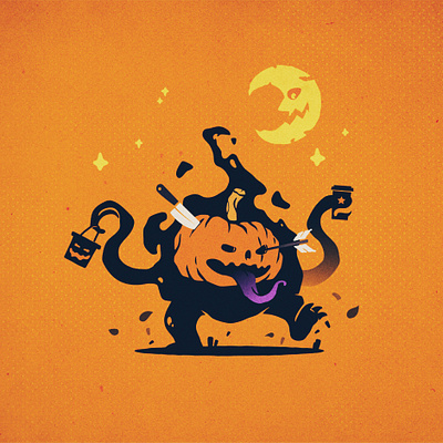 Night of Halloween art ghost illustration pumpkin scary vector