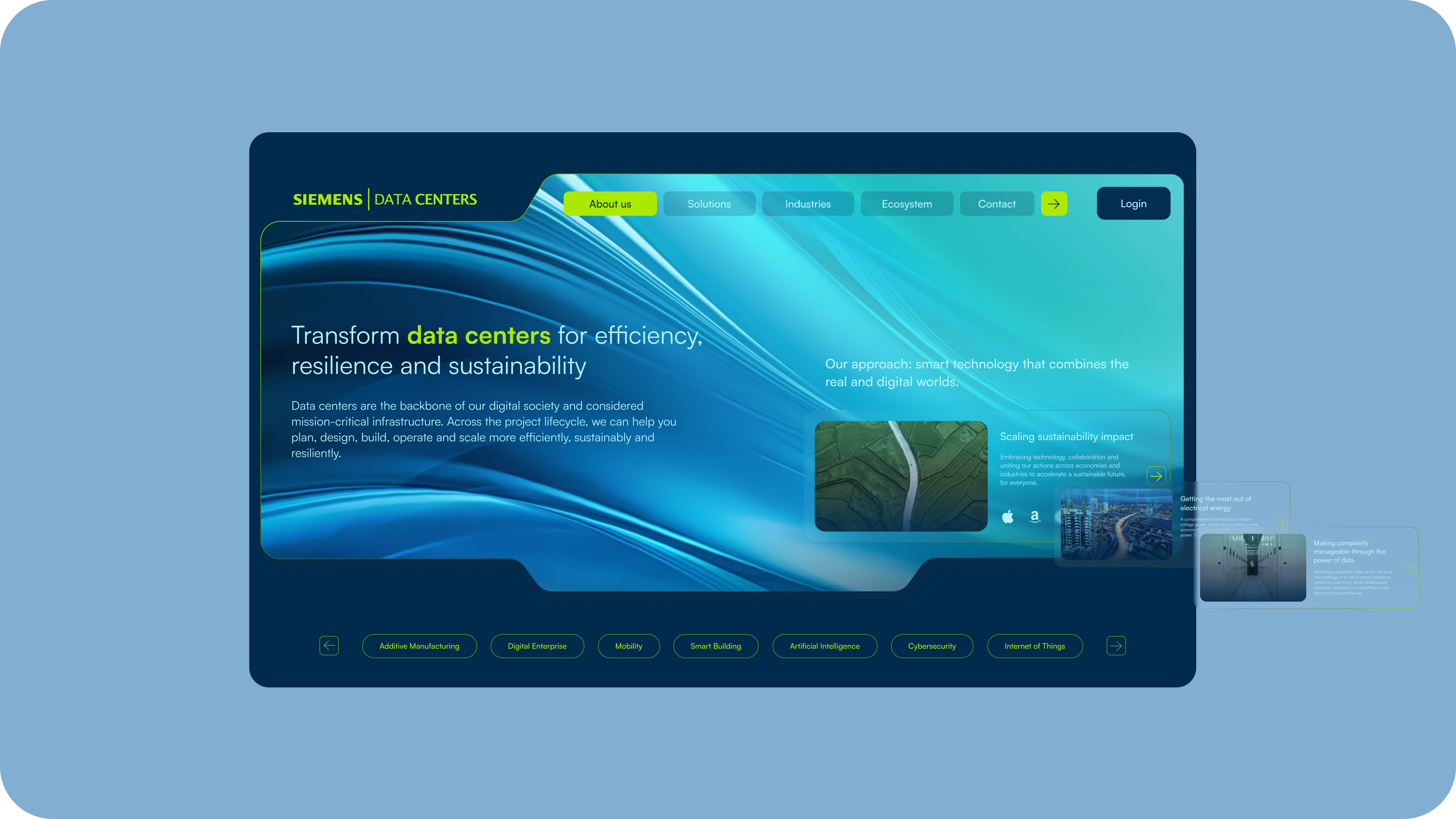siemens | data centers app branding design graphic design landing page ui web design