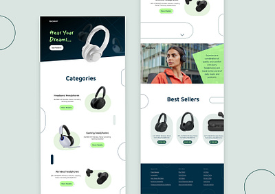 Product sales landing page branding design figma graphic design product design sony ui ux