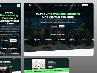 Startup & Entrepreneur Website branding entrepreneur hero section landing page startup ui website