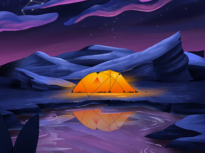 Inktober 2024 - Camp artwork camp illustration camping camping life camplife colors gradient illustration tent vector