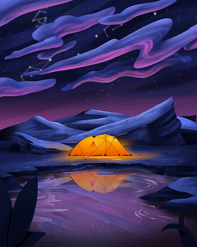 Inktober 2024 - Camp artwork camp illustration camping camping life camplife colors gradient illustration tent vector