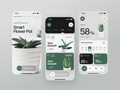 Smart Flower Pot Tracker Mobile App flower mobile app pots schedule smart home smart pot tracker tracking app ui ui ux ux