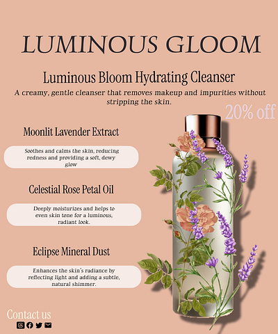 Luxury hydrating cleanser poster UI branding graphic design luxury ui