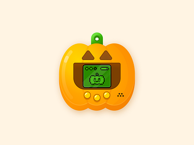 Tamagourdtchi digital pet game halloween jack o lantern pixel art pumpkin tamagotchi