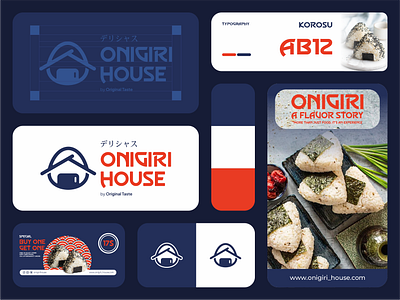 Onigiri House Logo Design brand branding culture food graphic design house inspiration japanese logo modern onigiri original taste trend vector