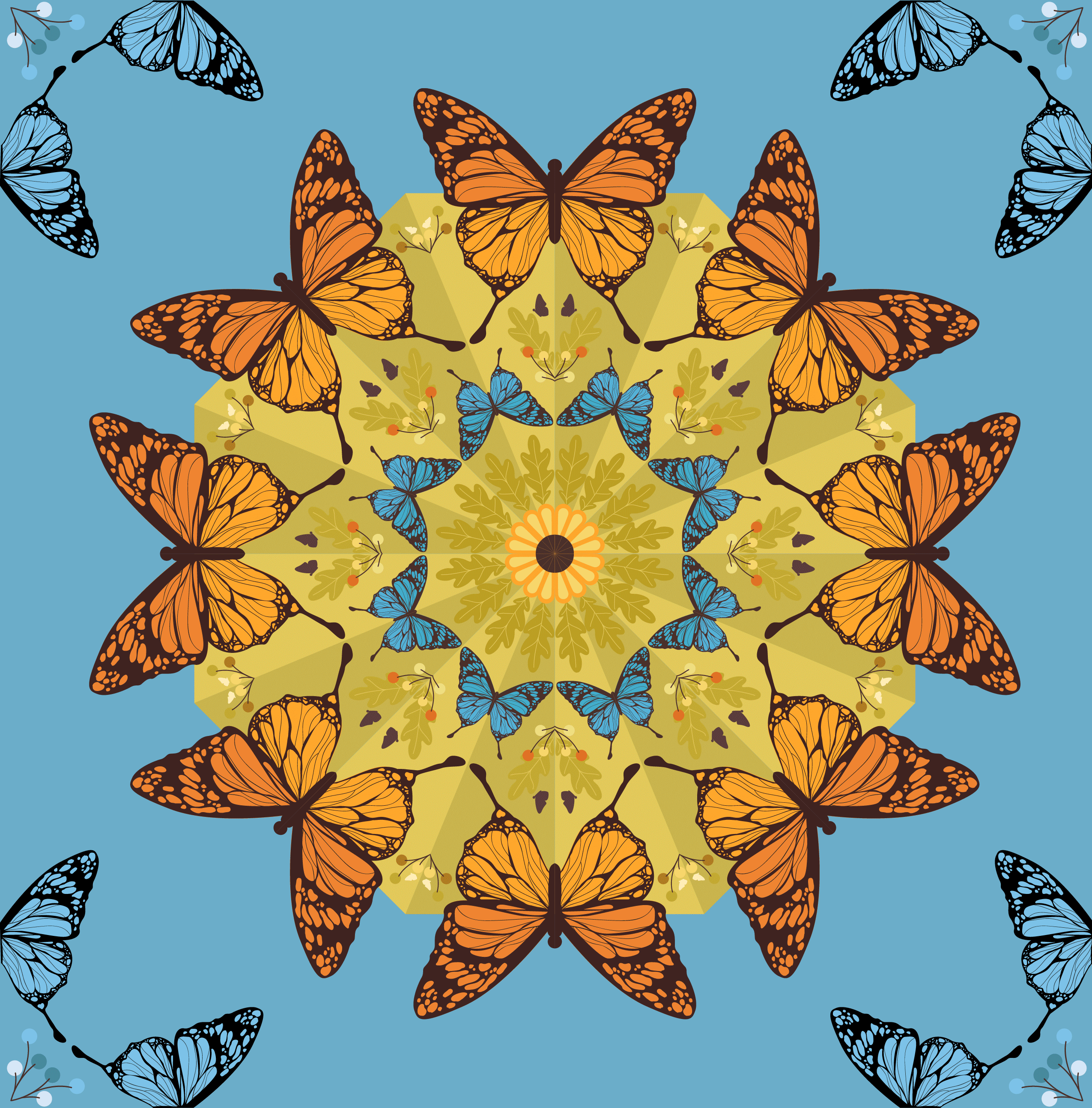 Butterfly Mandala art graphic design illustration vector