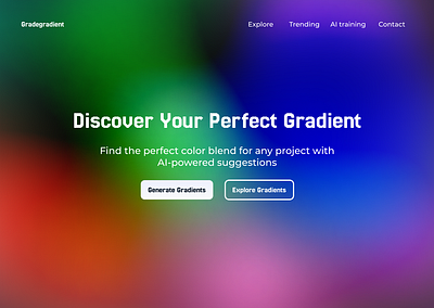 Gradient suggestion website landing page design figma gradient landing page ui ux webdesign website design