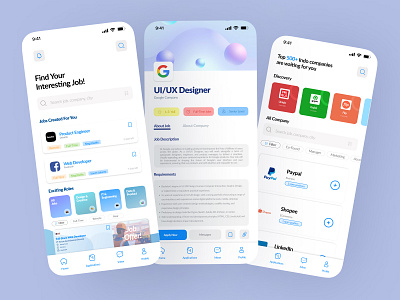 Job App UI app job mobile ui