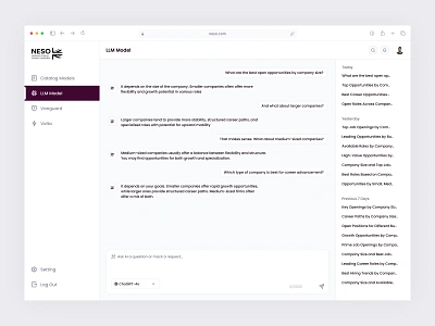 NESO AI - National Energy System Operator Dashboard ai dashboard career insights chatbot ai clean ui data visualization energy sector job opportunities llm model national energy system neso neso ai product design saas ai system planner user experience web app