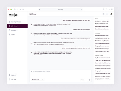 NESO AI - National Energy System Operator Dashboard ai dashboard career insights chatbot ai clean ui data visualization energy sector job opportunities llm model national energy system neso neso ai product design saas ai system planner user experience web app