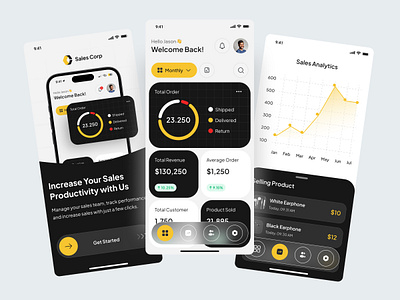 Sales Corp - Mobile App appdesign businessgrowth crm designinspiration digitalproduct mobile app mobile app design productivitytools realtimeanalytics salesapp salestools ui ux uxdesign