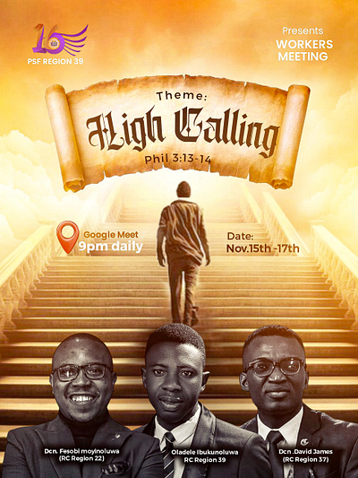 CHURCH FLYER DESIGN: HIGH CALLING 3d animation branding graphic design logo motion graphics ui