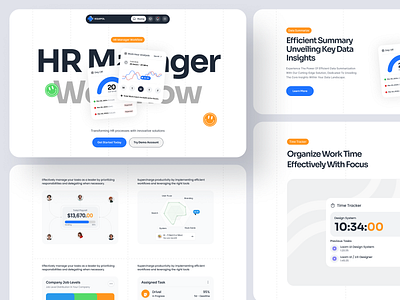 HR Management Platform bento daily digital elementor framer grids hr landing management manager page project task ui webflow website wordpress