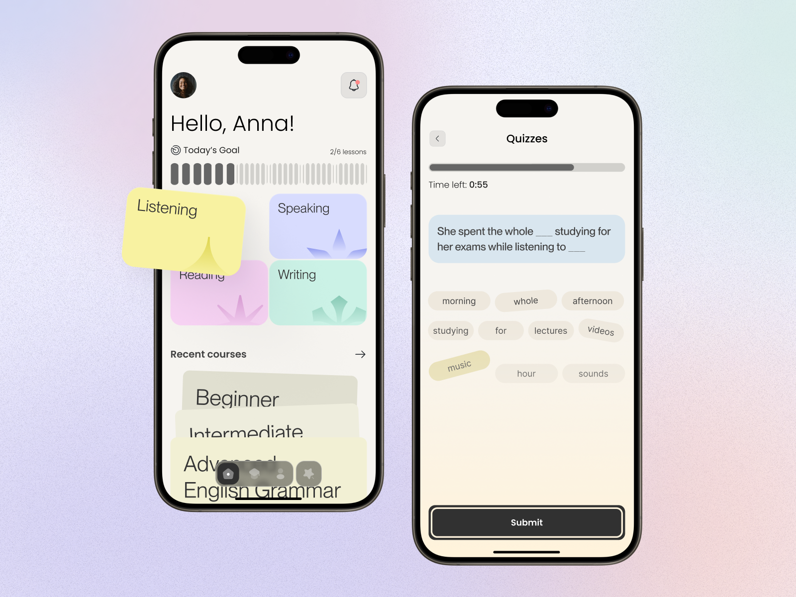 Example of English Learning APP | UI Mobile APP Design