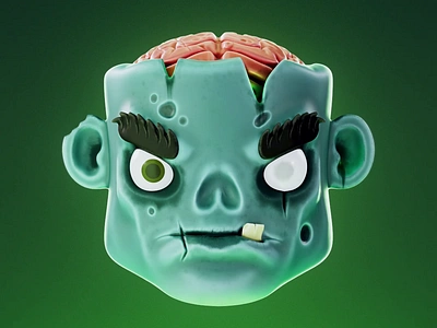 ZombieHead (stylized 3d art) 3d 3d art 3d illustration stylized stylized 3d stylized illustration substance painter zbrush