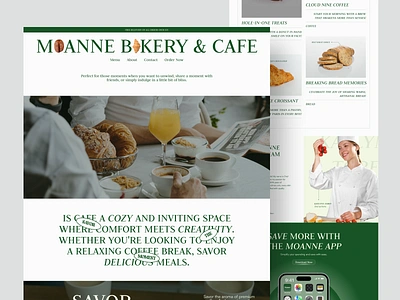 Moanne Bakery & Cafe - Landing Page bakery brand branding cafe coffeeshop ecommerce graphic design landingpage ui uiux webshop website