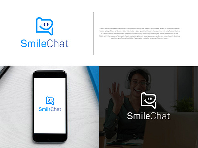 Smile Chat logo. Chat conversation massage logo app apps logo branding chat conversation design graphic design illustration logo logo design massage massanger ui vector