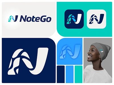 NoteGo - Brand Identity ai app branding collaborate fluid identity identity design liquid logo logo design logos merge monogram pattern design synnapse tech technology water