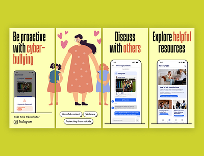 Cyber Bully App app design app screenshots figma modern new designs trends ui ux ui