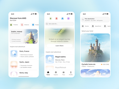 Travel Planner App ai app appdesign booking bookingapp design gpt holiday minimal orix planer sajon tourism travel travelplan triip tripplanner ui ux