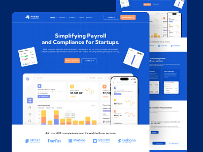 Global Payroll Landing Page UI Design hrpayroll user interface